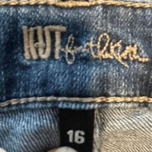 Kut From The Kloth Boyfriend Jeans Blue Medium Wash 9" Mid-Rise Distressed 16 - Picture 6 of 12